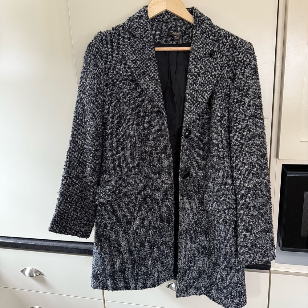 Louben Black and White Tweed Coat